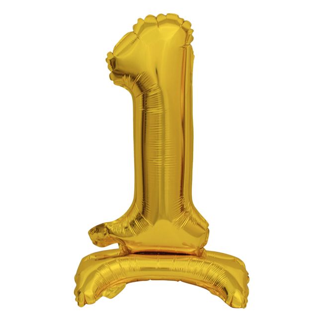 Balon decorativ cifra 1 auriu - 38 cm