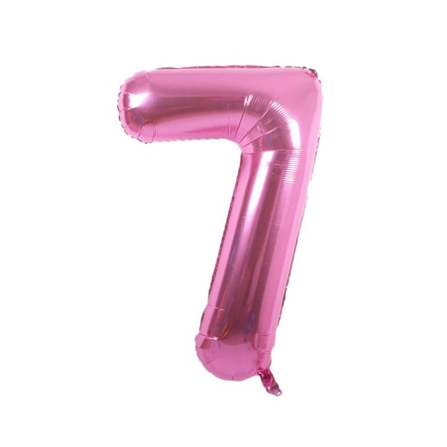 Balon folie cifra 7 roz - 86 cm