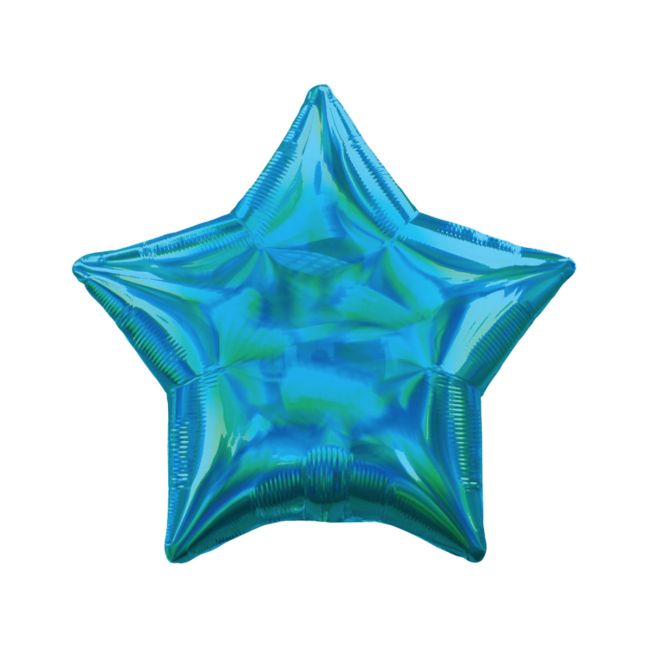 Balon stea bleu iridescent - 43 cm