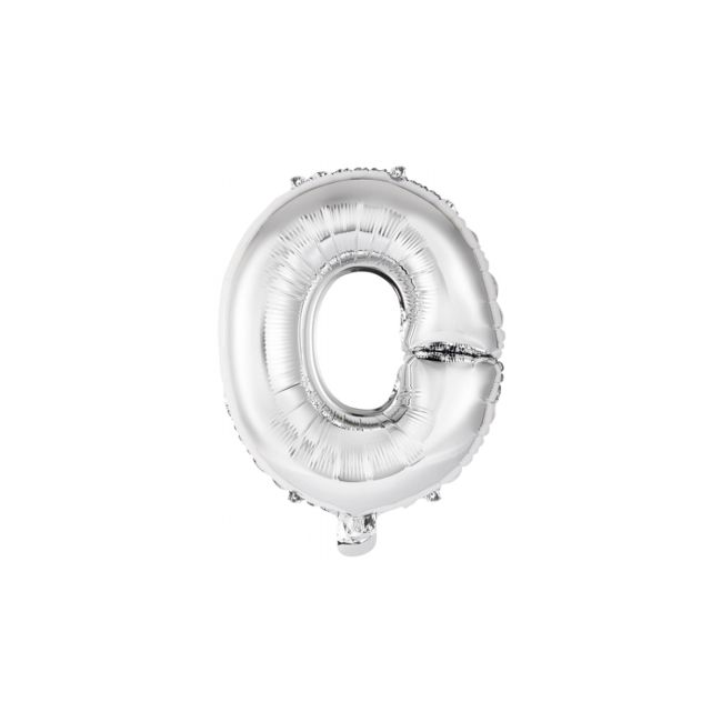 Mini balon folie argintiu litera O - 33 cm