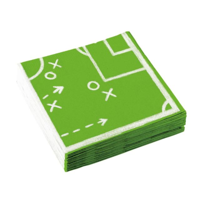 20 șervețele verzi fotbal - 33 x 33 cm