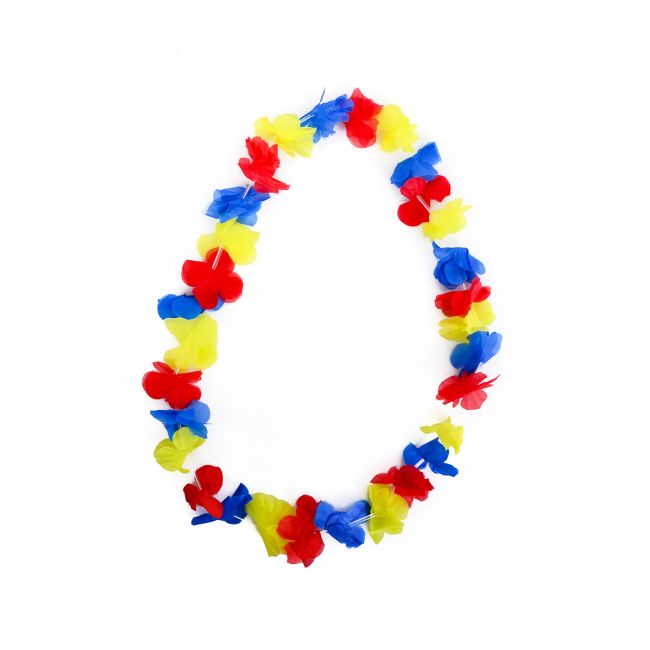Ghirlandă hawaiană cu flori tricolor