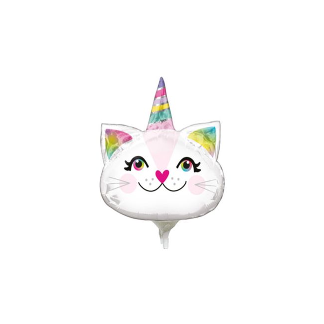 Mini balon pisică unicorn - 30 cm