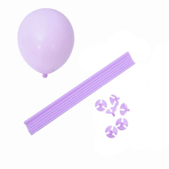 Set bețe, baloane și rozete mov - 6 buc