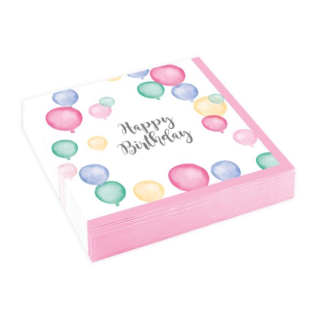20 șervețele Happy Birthday - 25 x 25 cm