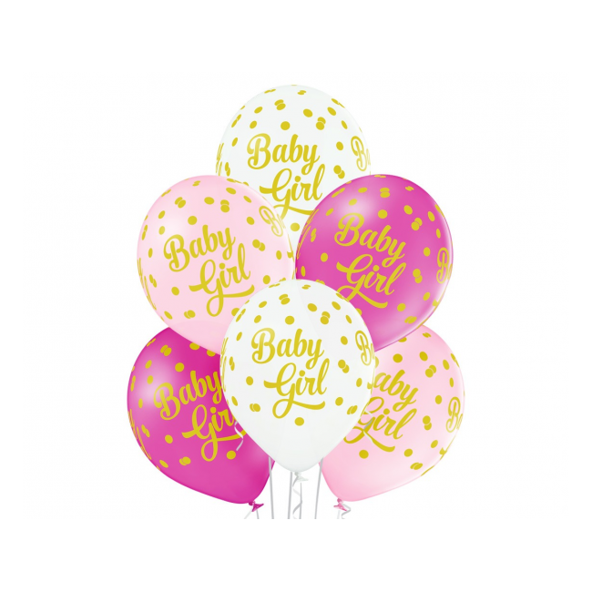 6 baloane Baby Girl - 30 cm