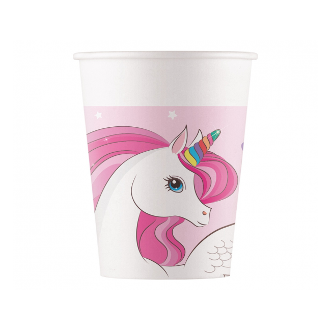 8 pahare party unicorn - 200 ml
