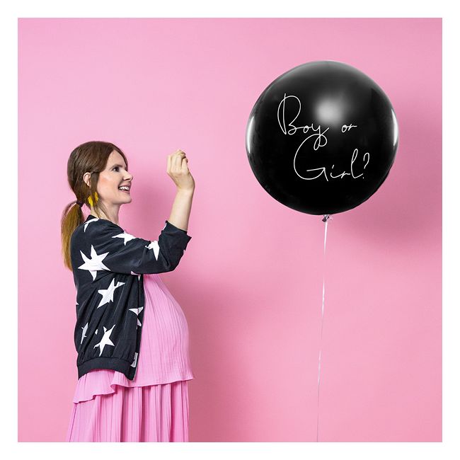 Balon jumbo negru descoperire gen - 1 m