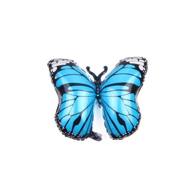 Mini balon fluture negru cu albastru - 25x24 cm