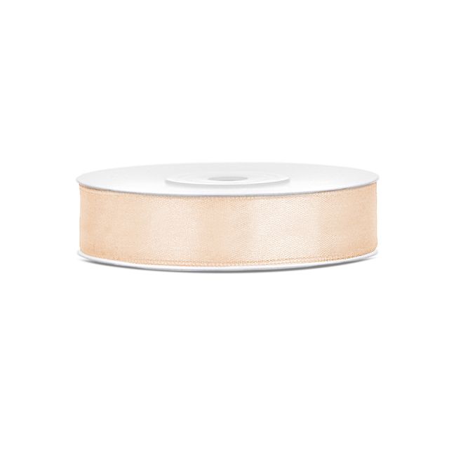 Panglică satinată crem - 12mm/25m