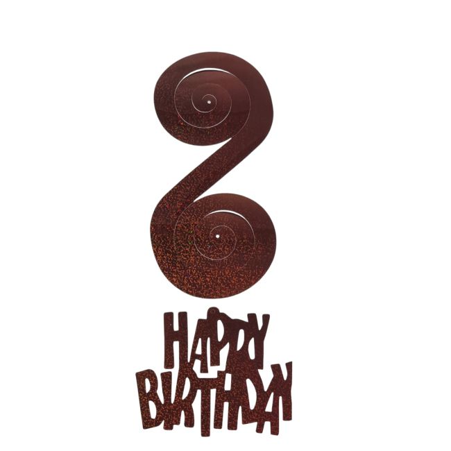 6 spirale decorative maron Happy Birthday