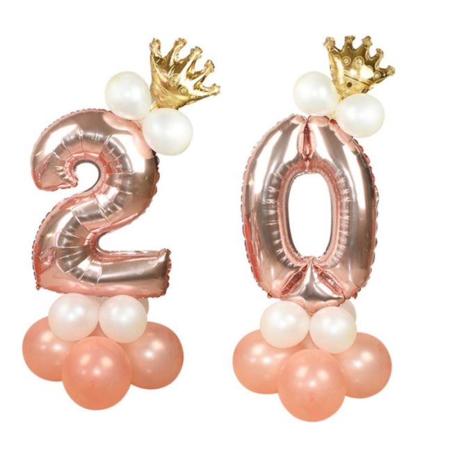 Baloane decorative roz gold 20 ani