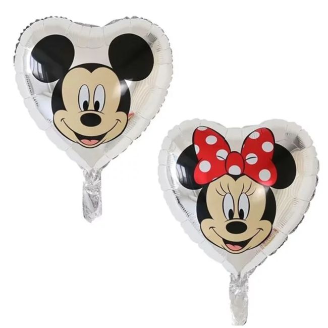 Balon argintiu cu doua fețe Minnie si Mickey