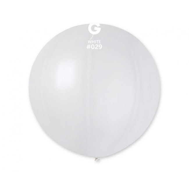 Balon jumbo alb metalic Gemar - 80 cm
