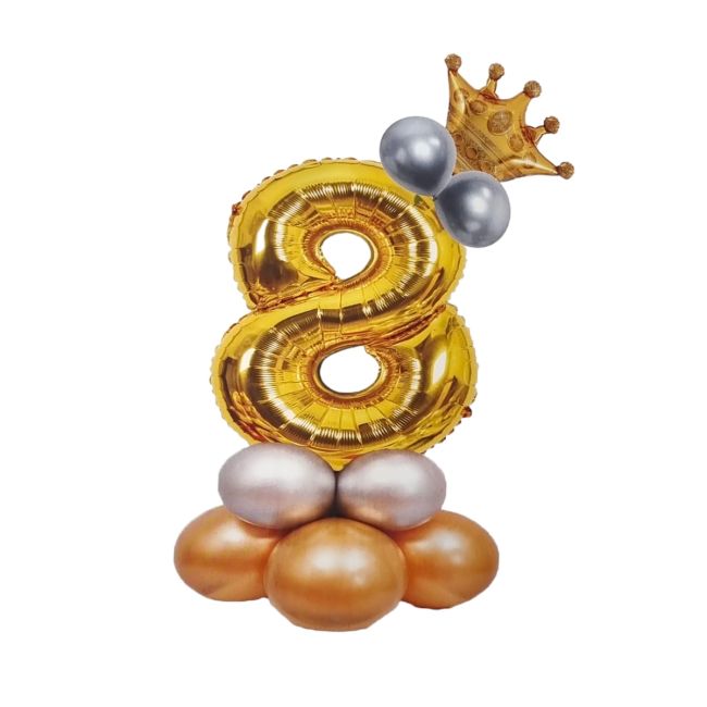 Balon decorativ auriu cifra 8