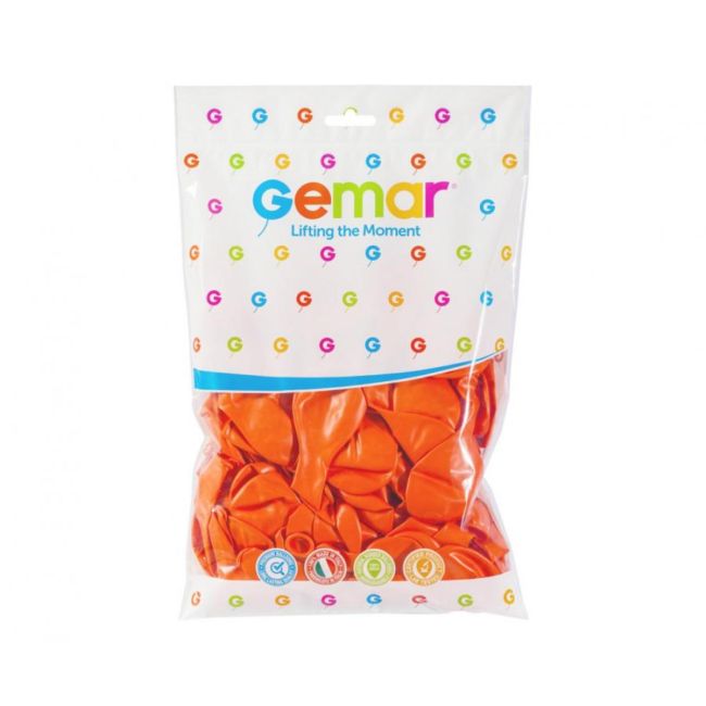 100 baloane portocalii Gemar - 26 cm