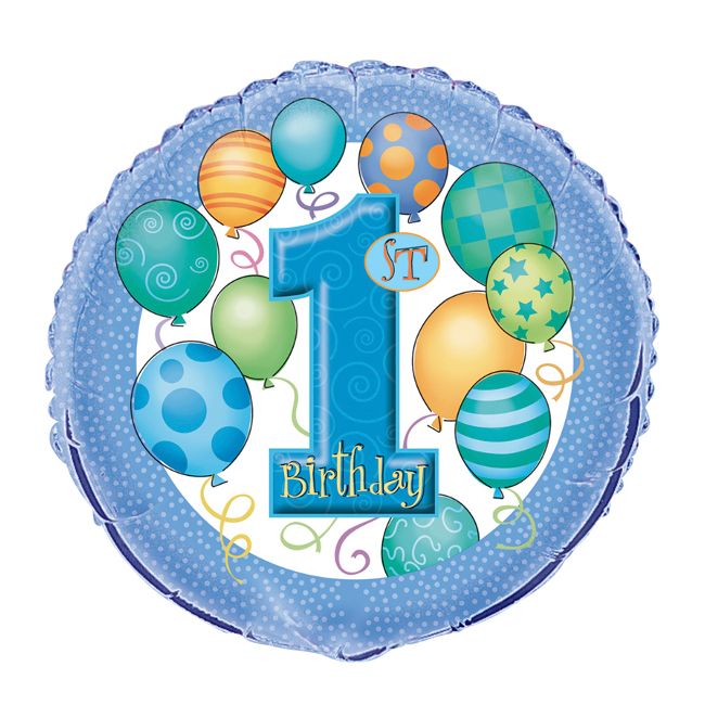 Balon folie metalizata First Birthday Boy 45 cm