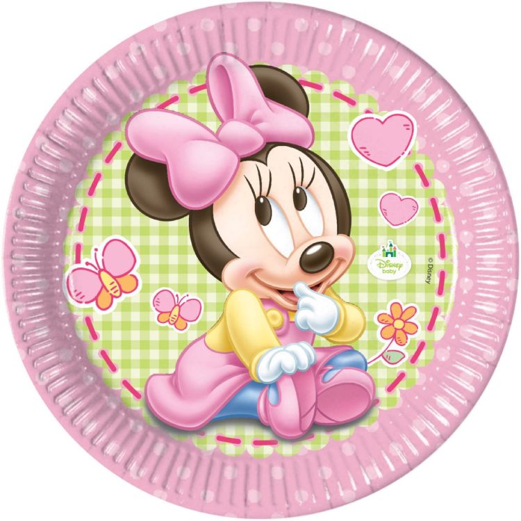 8 Farfurii Baby Minnie - 23 cm