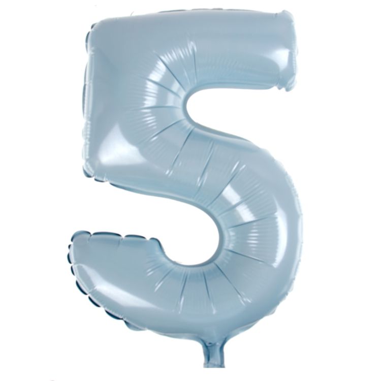 Balon folie cifra 5 bleu - 30 cm inaltime
