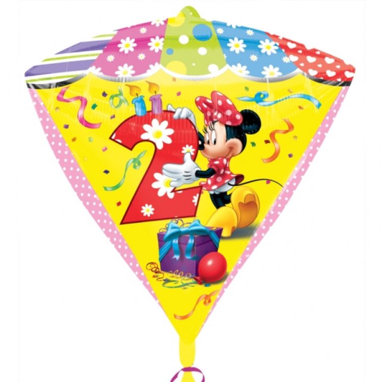 Balon folie metalizata diamondz Minnie Mouse cifra 2 - 43 cm
