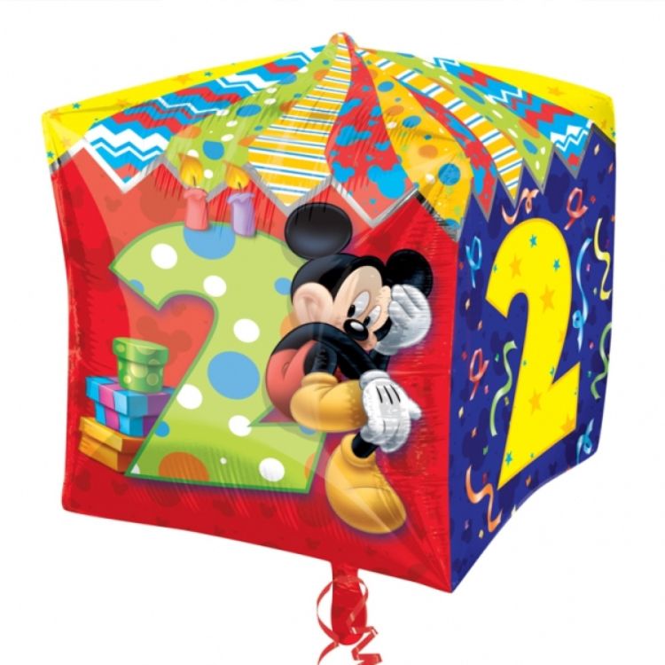 Balon folie metalizata patrat Mickey Mouse cifra 2