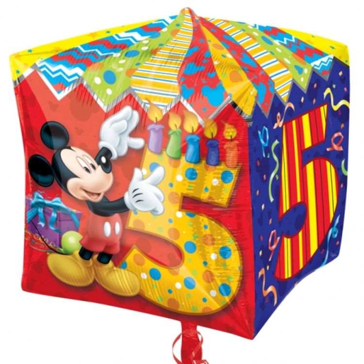 Balon folie metalizata patrat Mickey Mouse cifra 5 - 38 cm