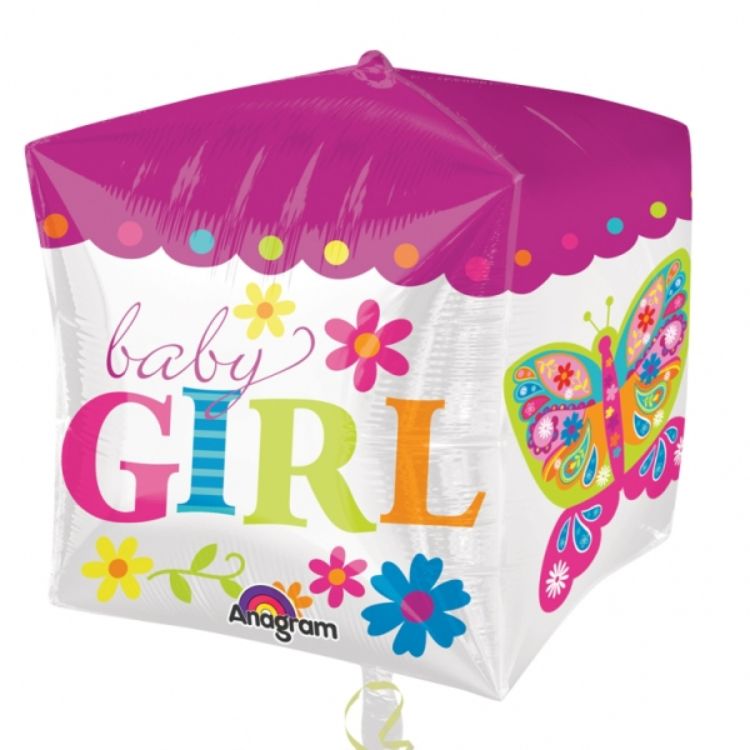 Balon patrat folie metalizata Baby Girl - 38 cm