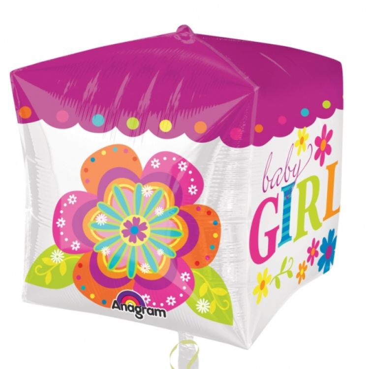 Balon patrat folie metalizata Baby Girl - 38 cm