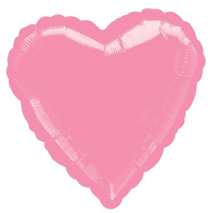 Balon roz in forma de inima - 43 cm