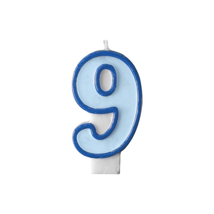 Lumanare bleu cifra 9
