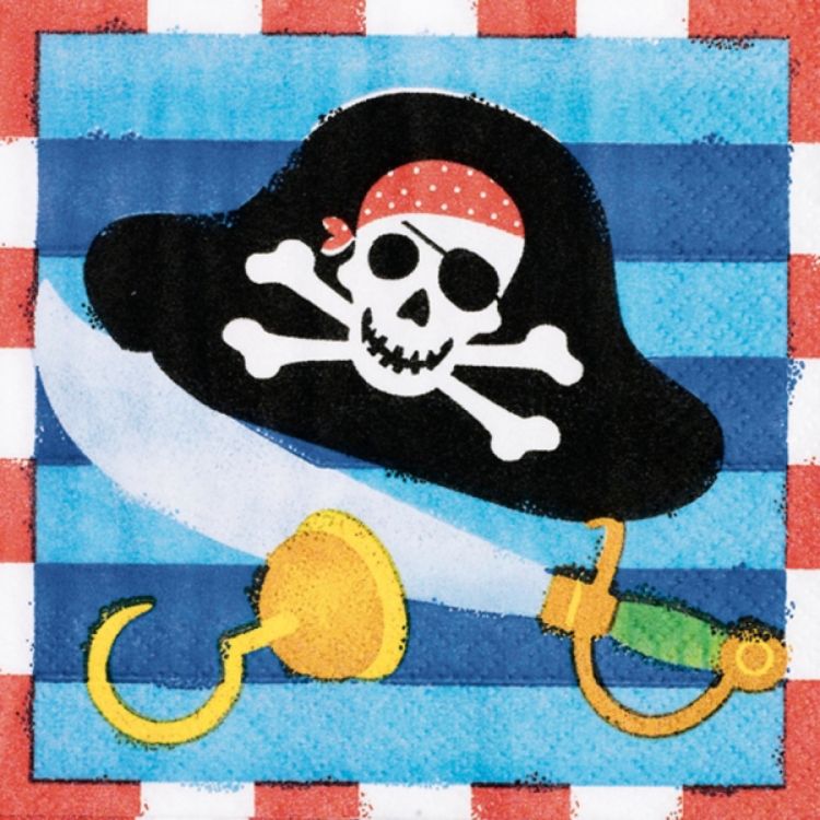 Servetele Pirate Treasure - set de 16 servetele cu pirati