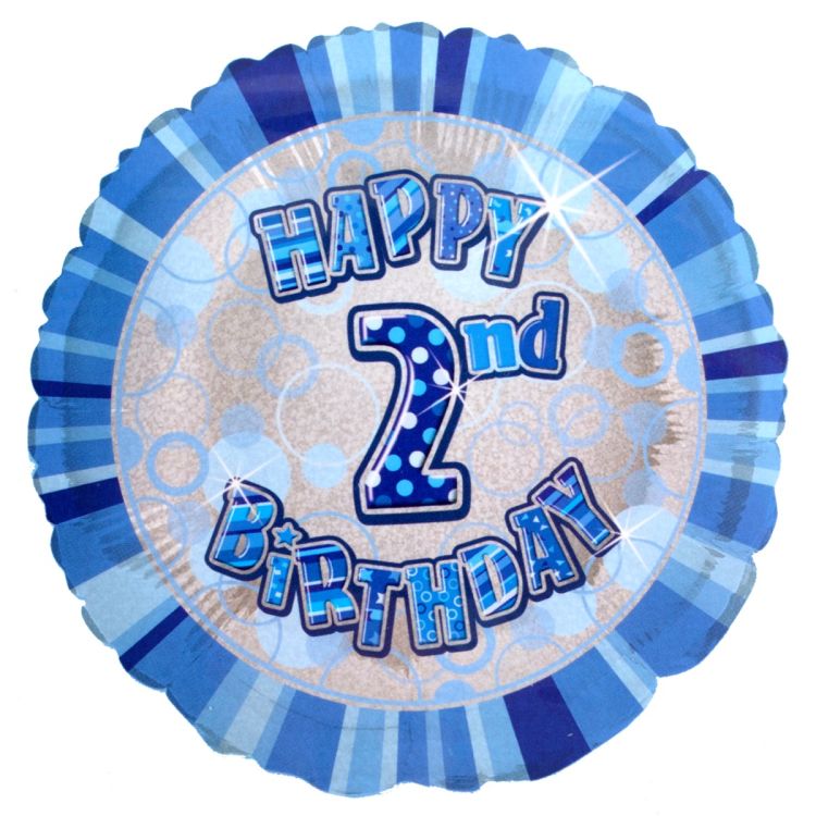 Balon folie bleu cifra 2 - 45 cm