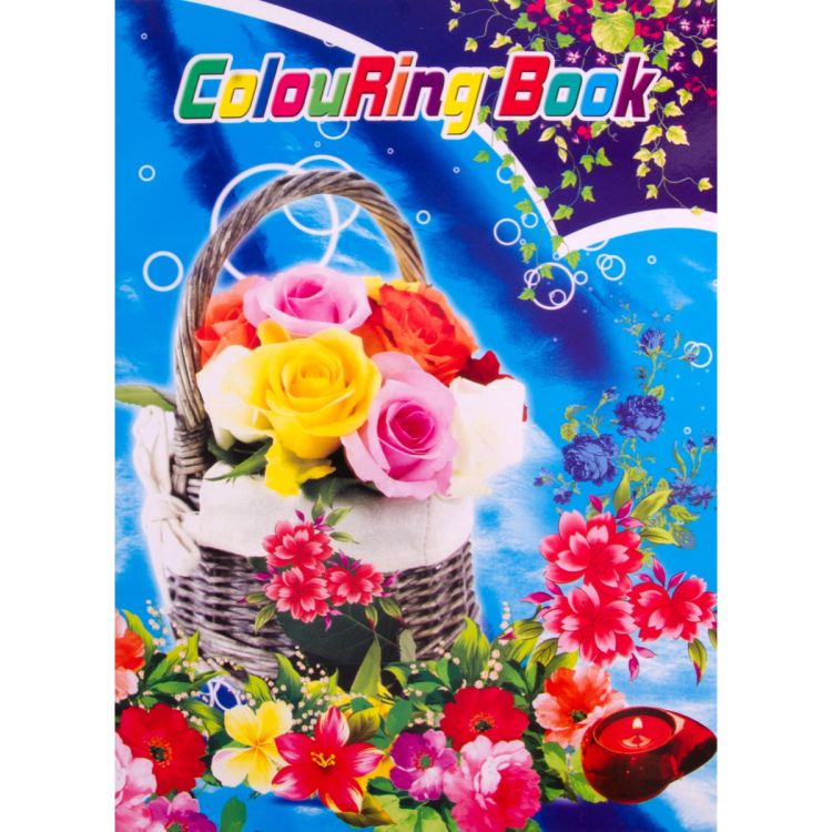 Carte de colorat cu abtibilduri flori