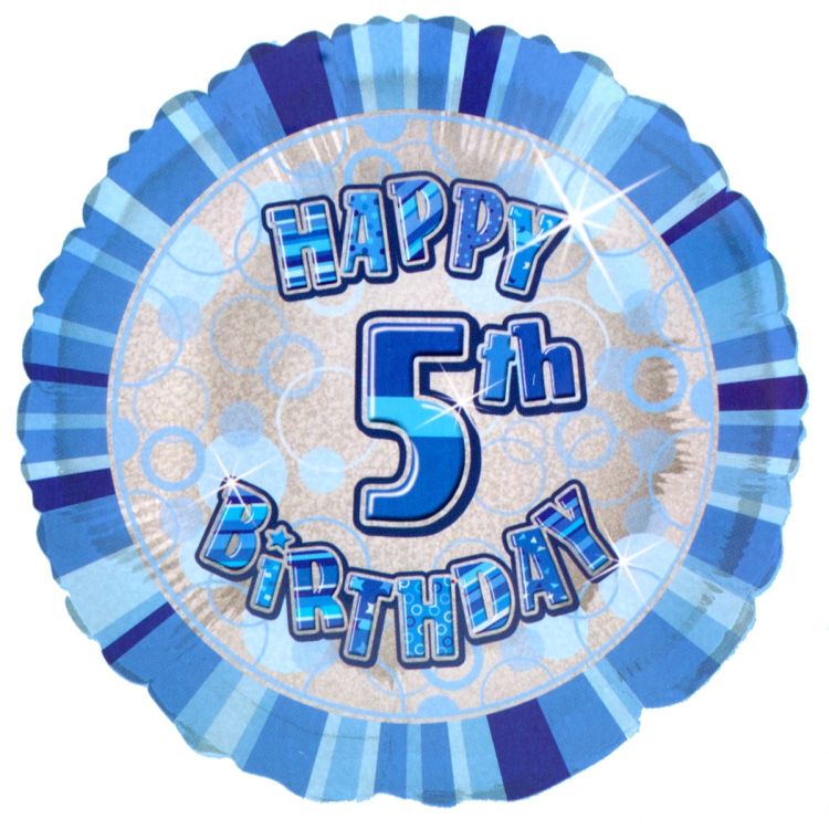 Balon folie bleu cifra 5 - 45 cm
