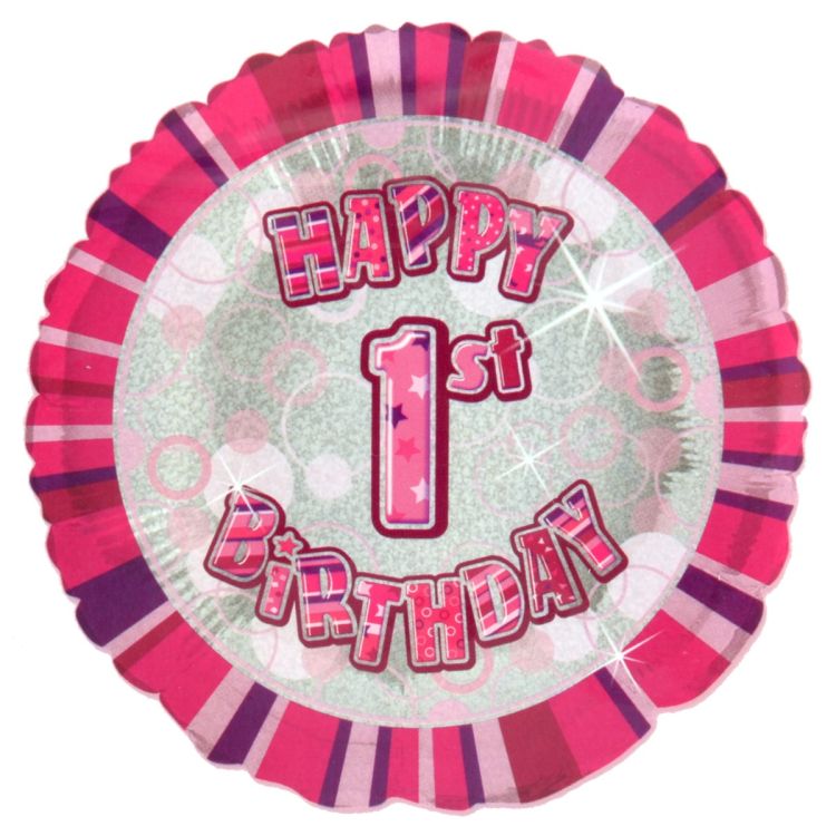 Balon folie roz cifra 1 - 45 cm