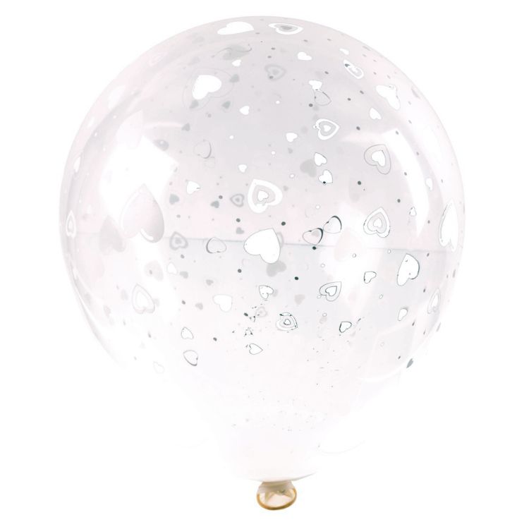 Balon mini jumbo transparent cu inimioare 45 cm