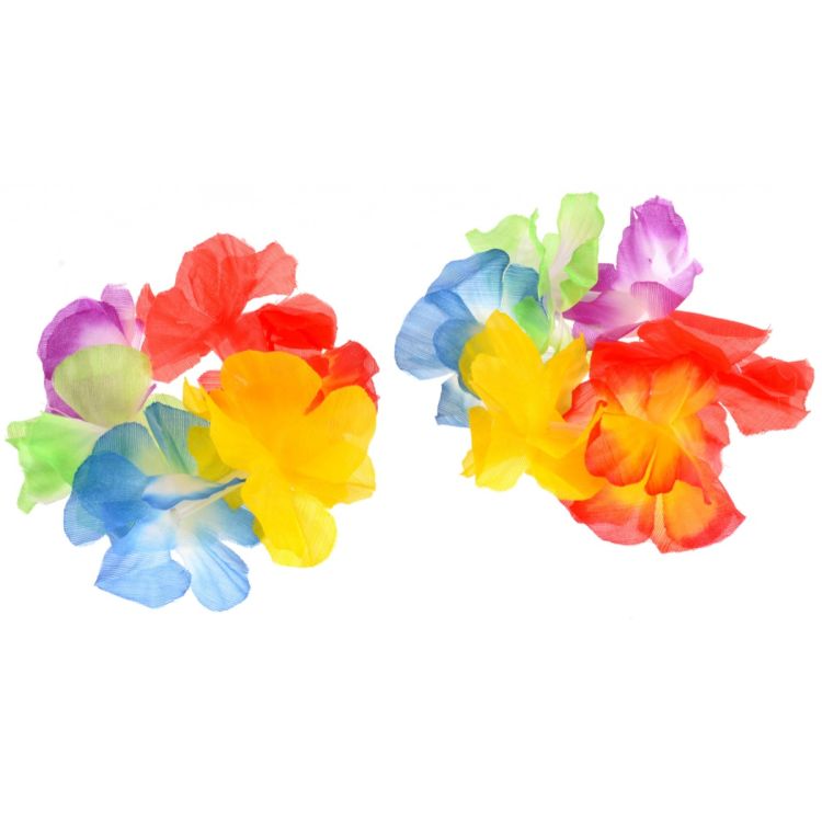 Bratara hawaiiana cu flori multicolore -  set de 2 bratari