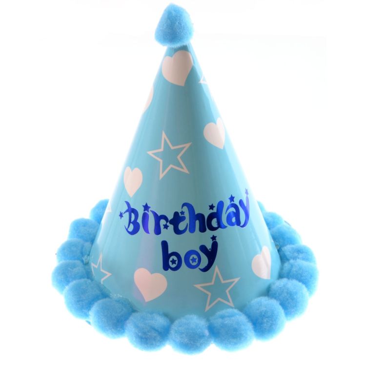 Coif Happy Birthday bleu cu stelute