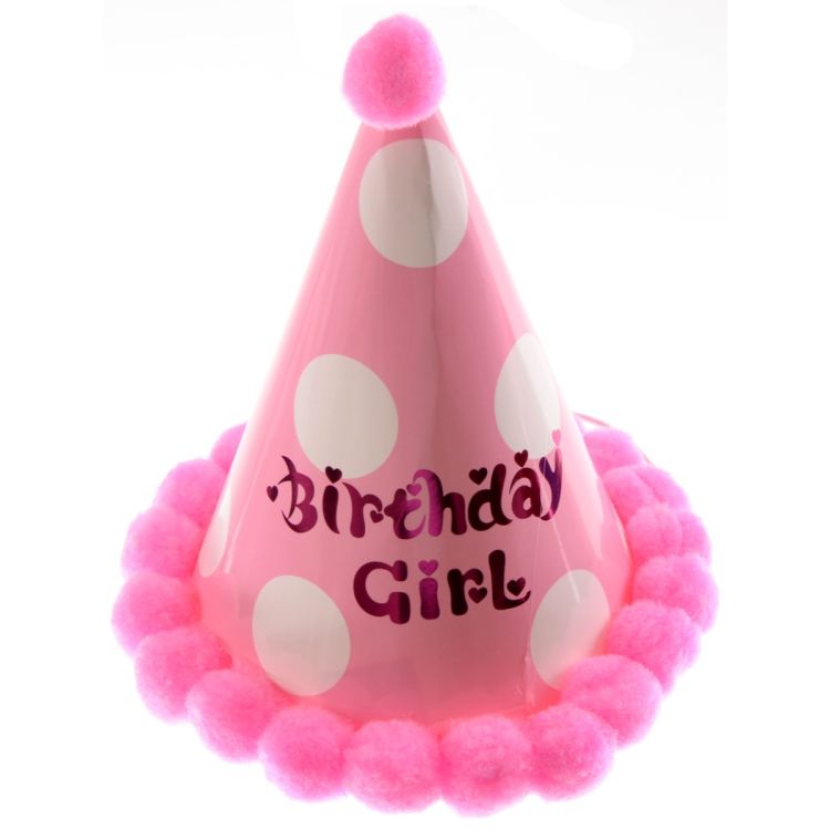 Coif Happy Birthday roz cu buline
