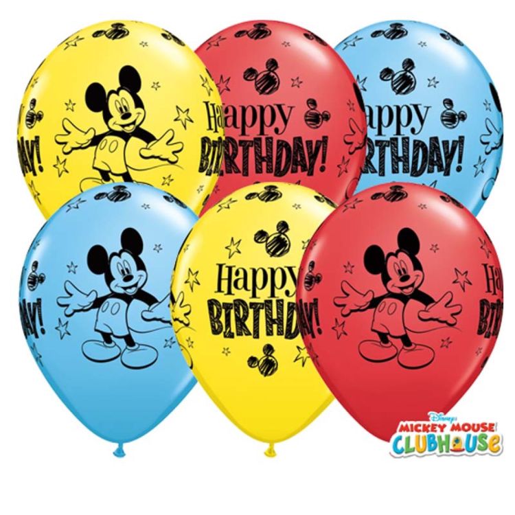5 baloane latex Mickey Mouse 25cm