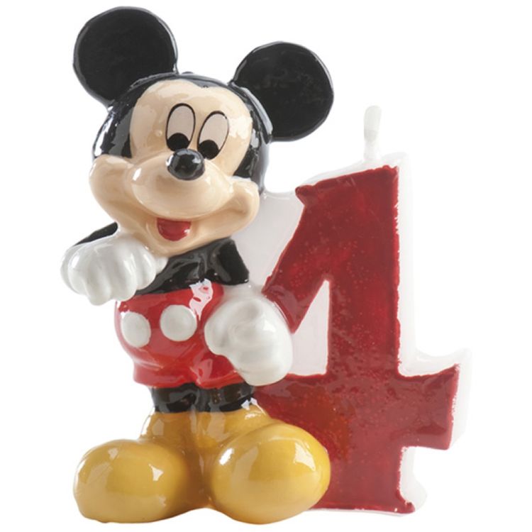 Lumanare 3D pentru tort Mickey Mouse cifra 4