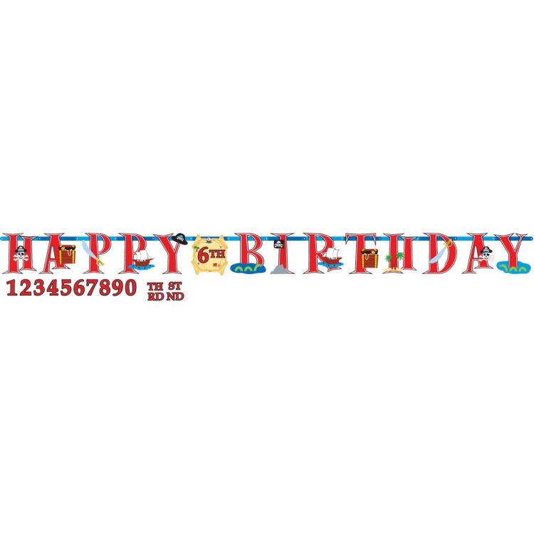 Party banner Happy Birthday party Pirati