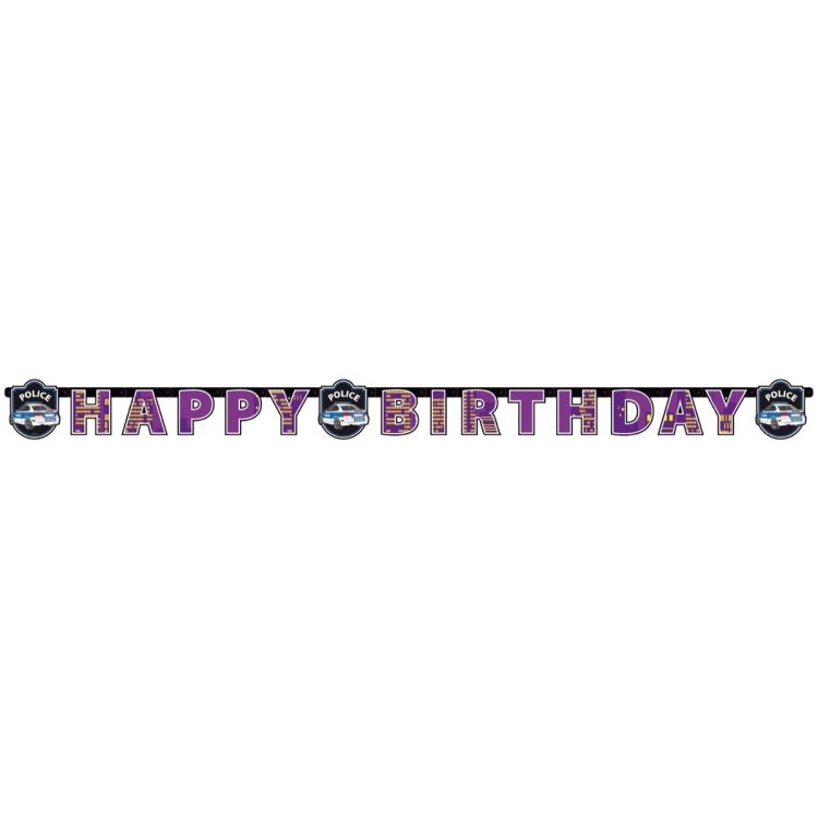 Party banner Happy Birthday Police party