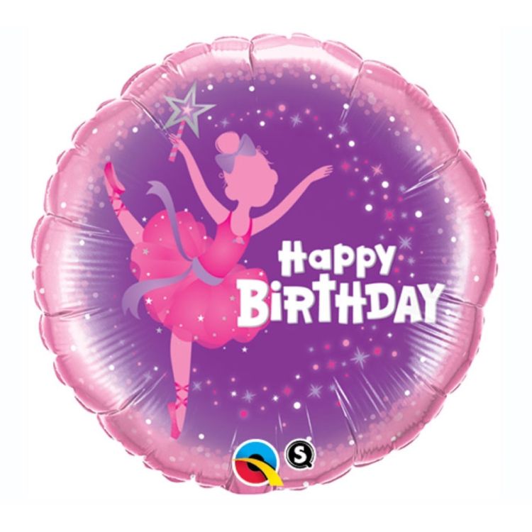 Balon folie Happy Birthday balerina