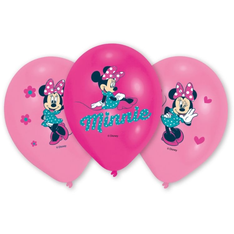 6 baloane latex Minnie Mouse 27 cm