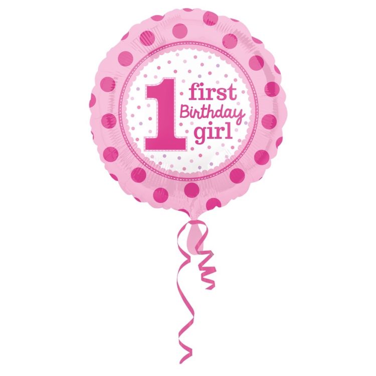 Balon folie First Birthday Girl 43 cm