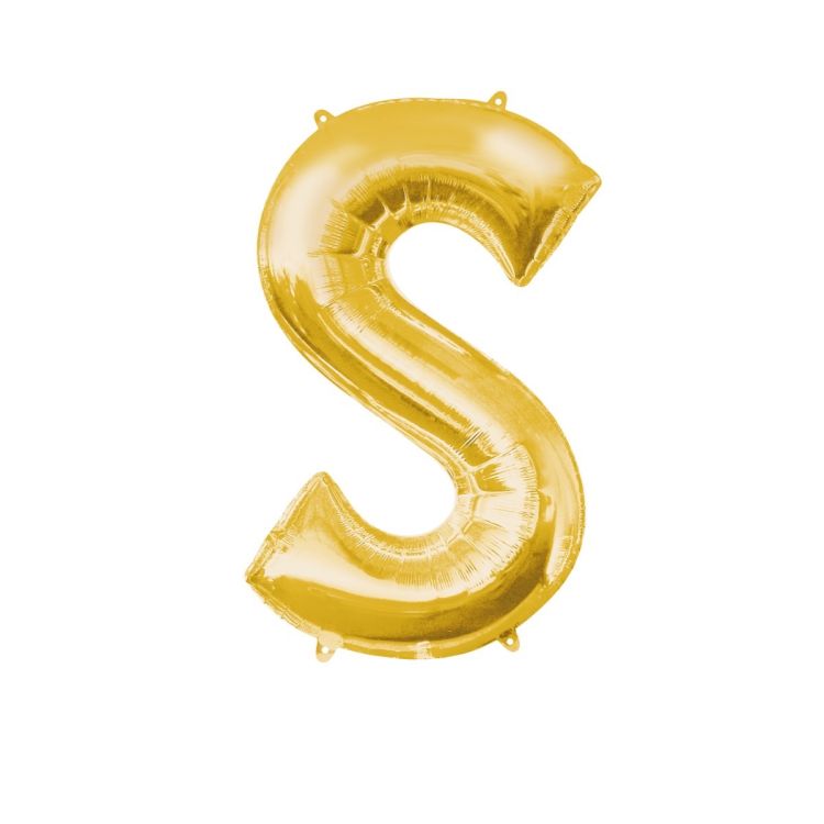 Balon mini folie auriu litera S 20x33 cm