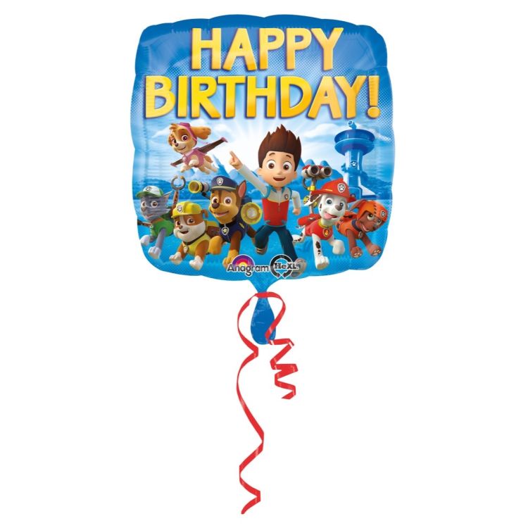 Balon patrat folie Happy Birthday Paw Patrol 43 cm
