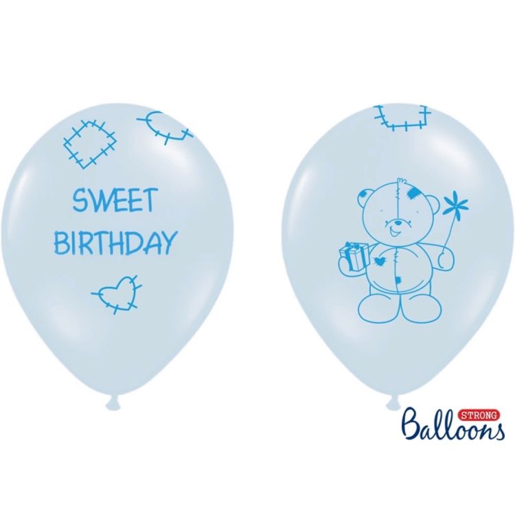 10 baloane bleu Sweet Birthday 30 cm