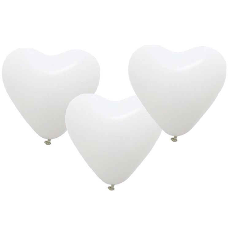 10 baloane latex inima alba 26 cm